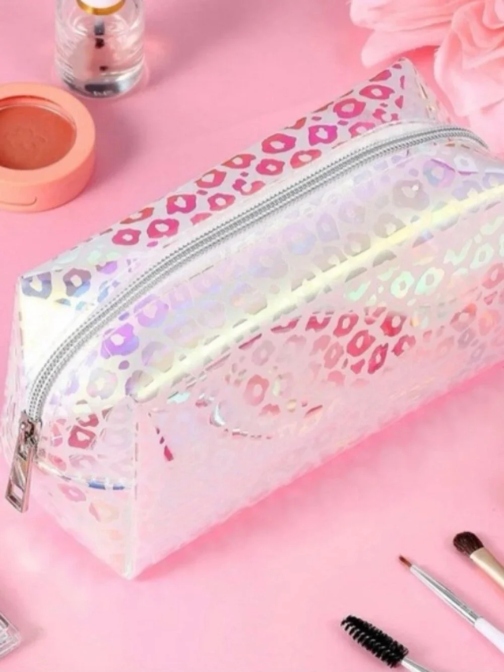 Leopard Print Cosmetic Bag-Zip Pouch (Iridescent 🩷)